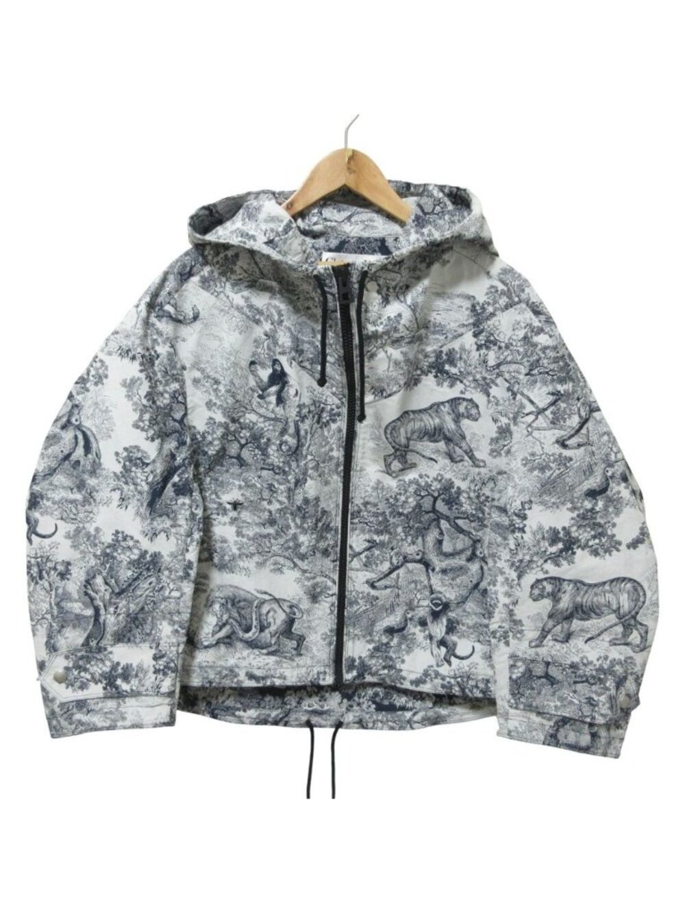 Dior Toile de Jouy Zip Up Jacket White Navy Spring Summer Fall Winter XS
